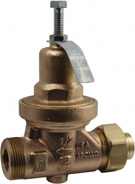 Conbraco - 250 Max psi Direct Pressure Reducing Valve - 3/4" Female NPT Connection, 5.88" High x 4.88" Wide, 25 to 75 psi Reduced Pressure Range - Exact Industrial Supply