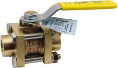 Conbraco - 2" Pipe, Full Port, Lead Free Bronze Full Port Ball Valve - 3 Piece, Female NPT Ends, Lever Handle, 600 WOG, 150 WSP - Exact Industrial Supply