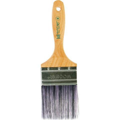 Wooster Brush - 3" Flat Synthetic Wall Brush - 3-7/16" Bristle Length, 6-1/4" Maple Beavertail Handle - Exact Industrial Supply