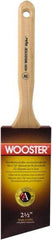 Wooster Brush - 2-1/2" Angled Synthetic Sash Brush - 2-15/16" Bristle Length, 7-7/8" Maple Fluted Handle - Exact Industrial Supply