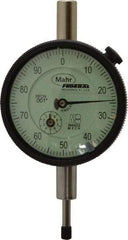 Mahr - 1/2" Range, 0-100 Dial Reading, 0.001" Graduation Dial Drop Indicator - 2-1/4" Dial, 0.1" Range per Revolution, 0.001" Accuracy, Revolution Counter - Exact Industrial Supply