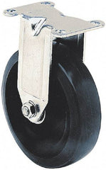 Albion - 3-1/2" Diam x 1-5/16" Wide x 4-3/4" OAH Top Plate Mount Swivel Caster - Soft Rubber, 200 Lb Capacity, Self-Lubricating Bearing, 2-1/2 x 3-3/4" Plate - Exact Industrial Supply