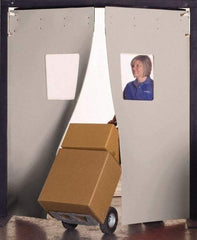 Aleco - 8' Door Width x 8' Door Height 3-Ply Fabrication Double Impact Door - Gray - Exact Industrial Supply