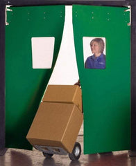 Aleco - 6' Door Width x 8' Door Height 3-Ply Fabrication Double Impact Door - Green - Exact Industrial Supply