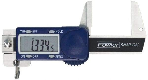 Fowler - 0 to 32mm Range, 0.01mm Resolution, Electronic Caliper - Stainless Steel with 0.9" Stainless Steel Jaws, 0.02mm Accuracy - Exact Industrial Supply