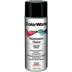 Krylon - Black, Gloss, Enamel Spray Paint - 15 to 18 Sq Ft per Can, 16 oz Container, Use on General Industrial Maintenance & Touch-up Work - Exact Industrial Supply