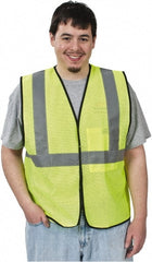 High Visibility Vest: 4X & 5X-Large Yellow, Hook & Loop Closure, 1 Pocket