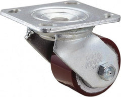 Value Collection - 3" Diam x 1-1/2" Wide x 4-1/2" OAH Top Plate Mount Swivel Caster - Polyurethane, 420 Lb Capacity, Roller Bearing, 4 x 4-1/2" Plate - Exact Industrial Supply