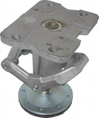 Albion - 7-1/4" Mounting Height, Position Floor Lock for 5 & 6" Diam Caster Wheels - 6-1/4" Retracted Clearance, 4-1/2" x 6" Top Plate Size, 2-7/16" x 4-15/16" Bolt Hole Spacing - Exact Industrial Supply