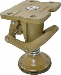 Albion - 7-3/4" Mounting Height, Position Floor Lock for 5 & 6" Diam Caster Wheels - 6-3/4" Retracted Clearance, 4-1/2" x 6" Top Plate Size, 2-7/16" x 4-15/16" Bolt Hole Spacing - Exact Industrial Supply