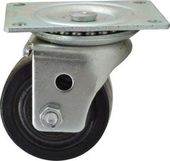 Albion - 3" Diam x 1-13/16" Wide x 3-31/32" OAH Top Plate Mount Swivel Caster - Phenolic, 700 Lb Capacity, Roller Bearing, 3-1/8 x 4-1/8" Plate - Exact Industrial Supply