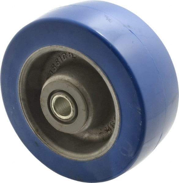Albion - 5 Inch Diameter x 2 Inch Wide, Polyurethane Caster Wheel - 1,300 Lb. Capacity, 2-3/8 Inch Hub Length, 1/2 Inch Axle Diameter, Sealed Roller Bearing - Exact Industrial Supply