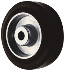 Albion - 5 Inch Diameter x 2 Inch Wide, Rubber Caster Wheel - 450 Lb. Capacity, 2-3/8 Inch Hub Length, 1/2 Inch Axle Diameter, Sealed Roller Bearing - Exact Industrial Supply