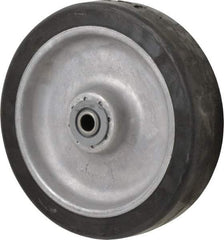 Albion - 8 Inch Diameter x 2 Inch Wide, Rubber Caster Wheel - 600 Lb. Capacity, 2-3/8 Inch Hub Length, 1/2 Inch Axle Diameter, Sealed Roller Bearing - Exact Industrial Supply