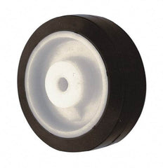 Albion - 6 Inch Diameter x 2 Inch Wide, Rubber Caster Wheel - 400 Lb. Capacity, 2-3/8 Inch Hub Length, 1/2 Inch Axle Diameter, Roller Bearing - Exact Industrial Supply