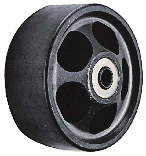 Albion - 8 Inch Diameter x 2-1/2 Inch Wide, Semi-Steel Caster Wheel - 1,650 Lb. Capacity, 2-15/16 Inch Hub Length, 1/2 Inch Axle Diameter, Roller Bearing - Exact Industrial Supply