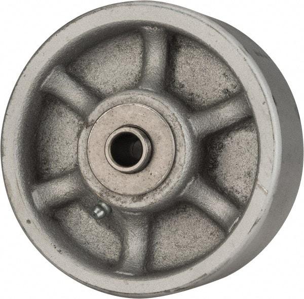 Albion - 5 Inch Diameter x 2 Inch Wide, Semi-Steel Caster Wheel - 1,500 Lb. Capacity, 2-3/8 Inch Hub Length, 1/2 Inch Axle Diameter, Roller Bearing - Exact Industrial Supply