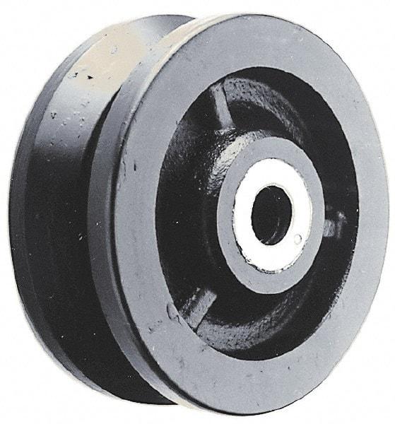 Albion - 4 Inch Diameter x 1-1/2 Inch Wide, Cast Iron Caster Wheel - 1,000 Lb. Capacity, 2 Inch Hub Length, 1/2 Inch Axle Diameter, Roller Bearing - Exact Industrial Supply