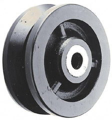 Albion - 4 Inch Diameter x 1-1/2 Inch Wide, Cast Iron Caster Wheel - 1,000 Lb. Capacity, 2 Inch Hub Length, 1/2 Inch Axle Diameter, Roller Bearing - Exact Industrial Supply