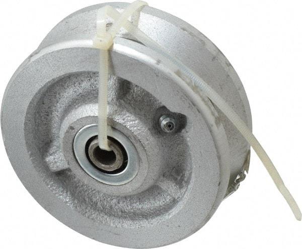 Albion - 4 Inch Diameter x 1-1/2 Inch Wide, Cast Iron Caster Wheel - 600 Lb. Capacity, 1-3/4 Inch Hub Length, 3/8 Inch Axle Diameter, Roller Bearing - Exact Industrial Supply