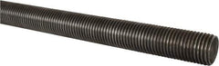 Made in USA - 1-1/2-6 UNC (Coarse), 6' Long, Low Carbon Steel Threaded Rod - Oil Finish Finish, Right Hand Thread - Exact Industrial Supply