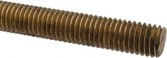 Made in USA - 1/2-13 UNC (Coarse), 6' Long, Brass Threaded Rod - Right Hand Thread - Exact Industrial Supply