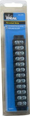 Ideal - 12 Poles, 300 Volt, 30 Amp, -40 to 266°F, Polyester Thermoplastic, Polyester Thermoplastic Multipole Terminal Block - Zinc Plated Steel, 22 to 14 AWG Compatibility, 0.41 Inch High - Exact Industrial Supply