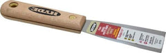Hyde Tools - 1-1/2" Wide Steel Putty Knife - Flexible, Hardwood Handle, 7-3/4" OAL - Exact Industrial Supply