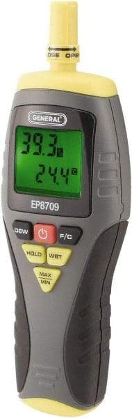 General - 14 to 122°F, 0 to 99.9% Humidity Range, Thermo-Hygrometer - Exact Industrial Supply