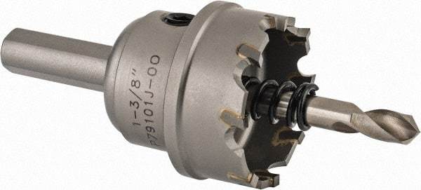 Hougen - 1-3/8" Diam, 1/8" Cutting Depth, Hole Saw - Carbide-Tipped Saw, Toothed Edge - Exact Industrial Supply