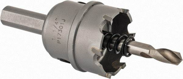 Hougen - 1-1/4" Diam, 1/8" Cutting Depth, Hole Saw - Carbide-Tipped Saw, Toothed Edge - Exact Industrial Supply