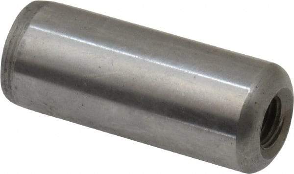 Gibraltar - 1/2" Diam x 1-1/4" Pin Length C-1215 Case Hardened Steel Pull Out Dowel Pin - 1 Beveled & 1 Threaded End - Exact Industrial Supply