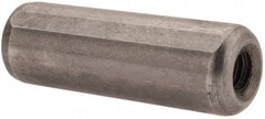 Gibraltar - 1/2" Diam x 1-1/2" Pin Length C-1215 Case Hardened Steel Pull Out Dowel Pin - 1 Beveled & 1 Threaded End - Exact Industrial Supply