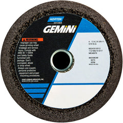4″ / 3″ × 2″ × 5/8″-11 Gemini Snagging Wheel Type 11 Flaring Cup 16 Grit Aluminum Oxide - Exact Industrial Supply
