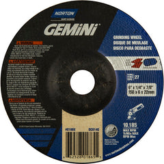 6 × 1/4 × 7/8″ Gemini Grinding Wheel A 24 S Type 27 - Exact Industrial Supply