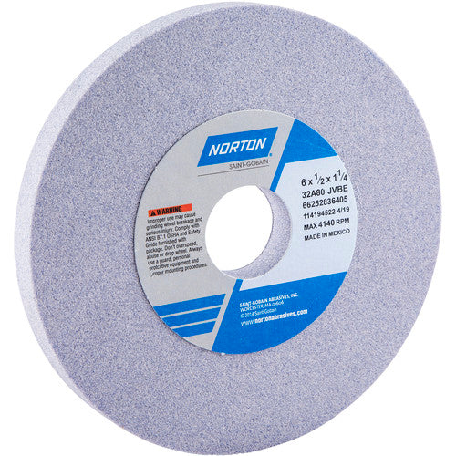 ‎6″ × 1/2″ × 1-1/4″ 32A Toolroom Wheel Type 01 Straight 80 Grit Aluminum Oxide - Exact Industrial Supply