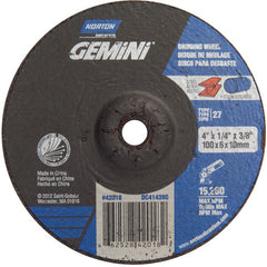 4 × 1/4 × 3/8″ Gemini Grinding Wheel A 24 Q BDA Type 27 - Exact Industrial Supply