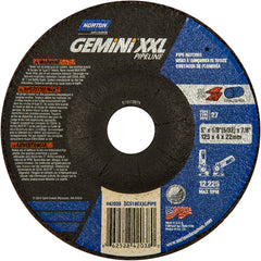 5″ × 5/32″ × 7/8″ Gemini Non-Woven Depressed Center Wheel Type 27 30 Grit Aluminum Oxide - Exact Industrial Supply