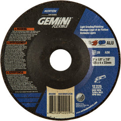 5″ × 1/8″ × 7/8 ″ Gemini Non-Woven Depressed Center Wheel Type 29 36 Grit - Exact Industrial Supply