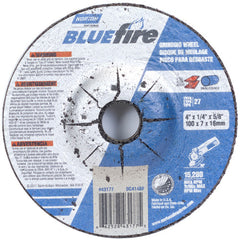 4″ × 1/4″ × 5/8″ BlueFire Non-Woven Depressed Center Wheel Type 27 Zirconia Alumina / Aluminum Oxide - Exact Industrial Supply