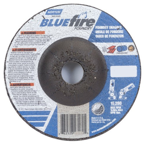 4″ × 1/4″ × 5/8″ BlueFire Non-Woven Depressed Center Wheel Type 27 Zirconia Alumina / Aluminum Oxide - Exact Industrial Supply