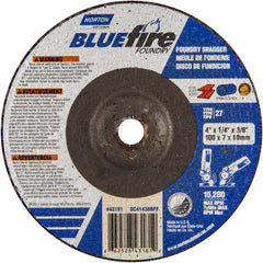 4″ × 1/4″ × 3/8″ BlueFire Non-Woven Depressed Center Wheel Type 27 Zirconia Alumina / Aluminum Oxide - Exact Industrial Supply