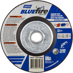 ‎4-1/2″ × 1/4″ × 5/8″ BlueFire Non-Woven Depressed Center Wheel Type 27 - Exact Industrial Supply