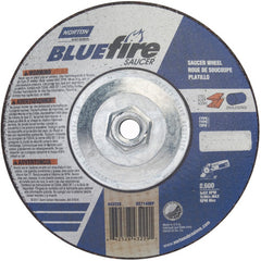 7″ × 1/4″ × 5/8″ BlueFire Non-Woven Depressed Center Wheel Type 28 Saucer - Exact Industrial Supply