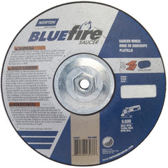 9″ × 1/4″ × 5/8″ BlueFire Non-Woven Depressed Center Wheel Type 28 Saucer - Exact Industrial Supply