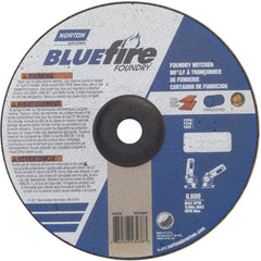 9″ × 1/8″ × 7/8″ BlueFire Non-Woven Depressed Center Wheel Type 27 Zirconia Alumina / Aluminum Oxide - Exact Industrial Supply