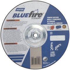 9″ × 1/8″ × 5/8″ BlueFire Non-Woven Depressed Center Wheel Type 27 Zirconia Alumina / Aluminum Oxide - Exact Industrial Supply