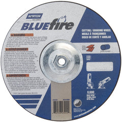 9″ × 1/8″ × 5/8″ BlueFire Non-Woven Depressed Center Wheel Type 27 Zirconia Alumina / Aluminum Oxide - Exact Industrial Supply