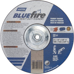 9″ × 1/4″ × 5/8″ BlueFire Non-Woven Depressed Center Wheel Type 27 Zirconia Alumina / Aluminum Oxide - Exact Industrial Supply