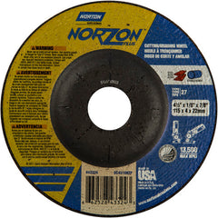 ‎4-1/2″ × 1/8″ × 7/8″ NorZon Plus Non-Woven Depressed Center Wheel Type 27 - Exact Industrial Supply